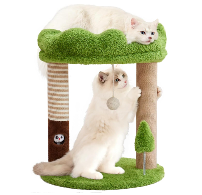 Small Cat Tree with Perch Cat Bed and Removable Cover
