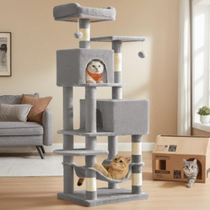 Cat Tree, 61-Inch Cat Tower for Indoor Cats