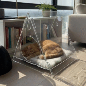 Cat Bed Cozy Triangle Acrylic cat Houses for Indoor Cats pet House