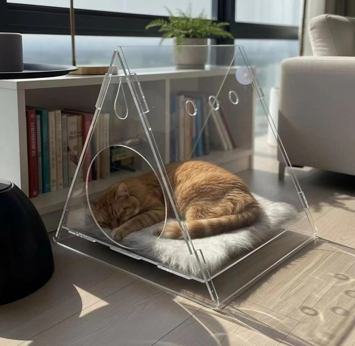 Cat Bed Cozy Triangle Acrylic cat Houses for Indoor Cats pet House