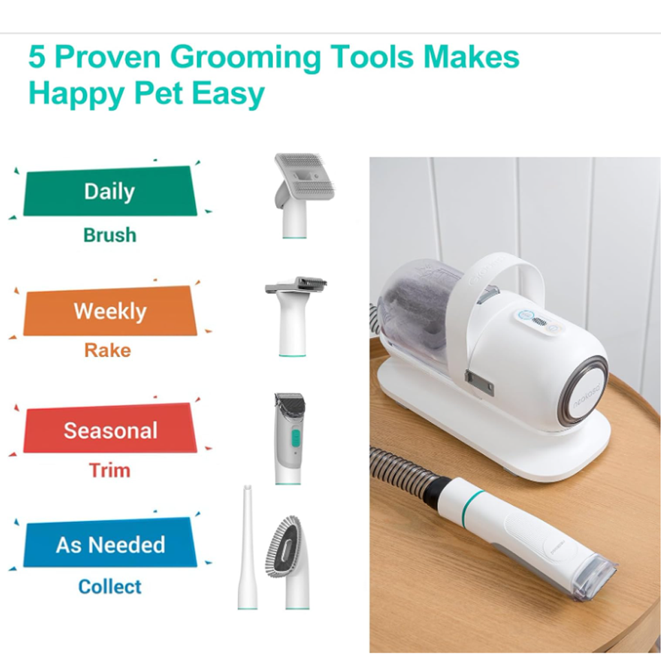 Pet Grooming Kit & Vacuum Suction 99% Pet Hair - Image 4