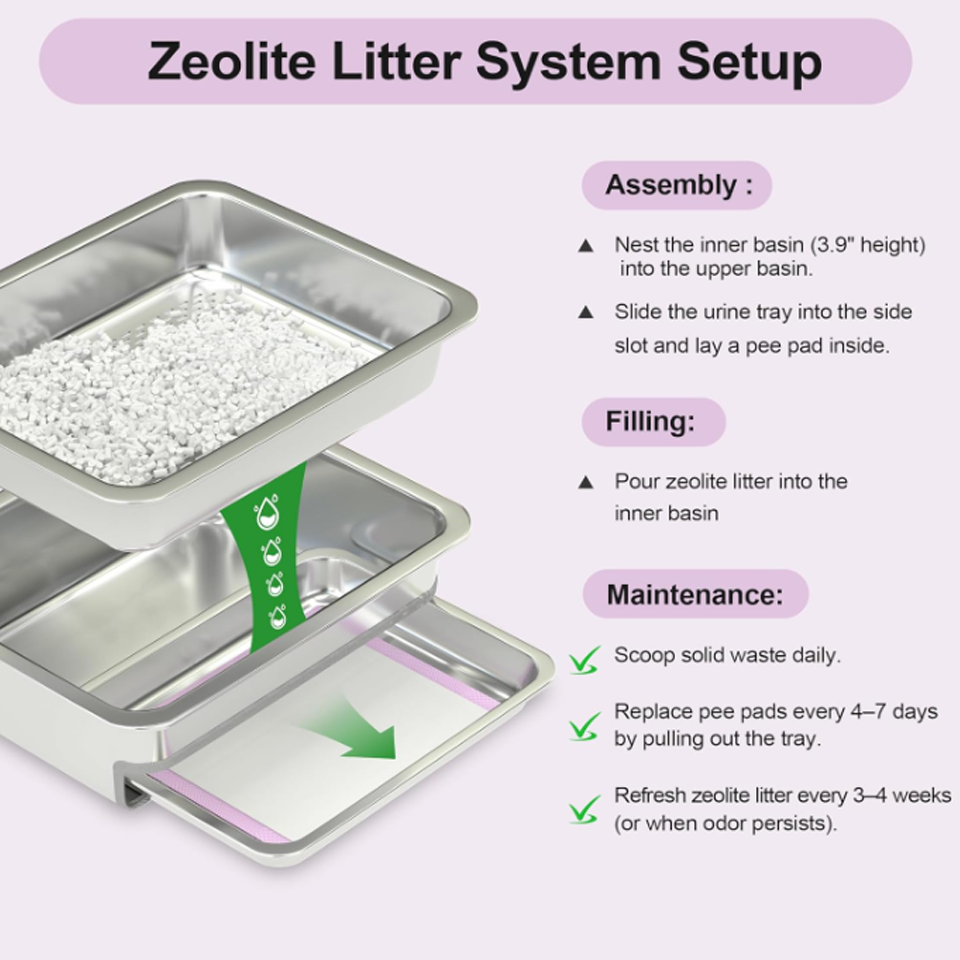 Dual-Layer Stainless Steel Cat Sifting Litter Box - Image 3