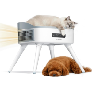 HomeRunPet 2-in-1 Pet Heater & Heated Cat Bed with Air Filter