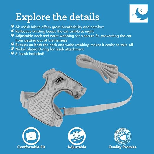 Adventure Kitty Harness, Cat Walking Harness, Large, Black - Image 4